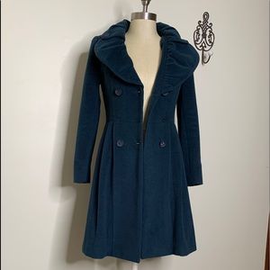 Double Breasted Teal Dress Coat by Sharinio Sz 2